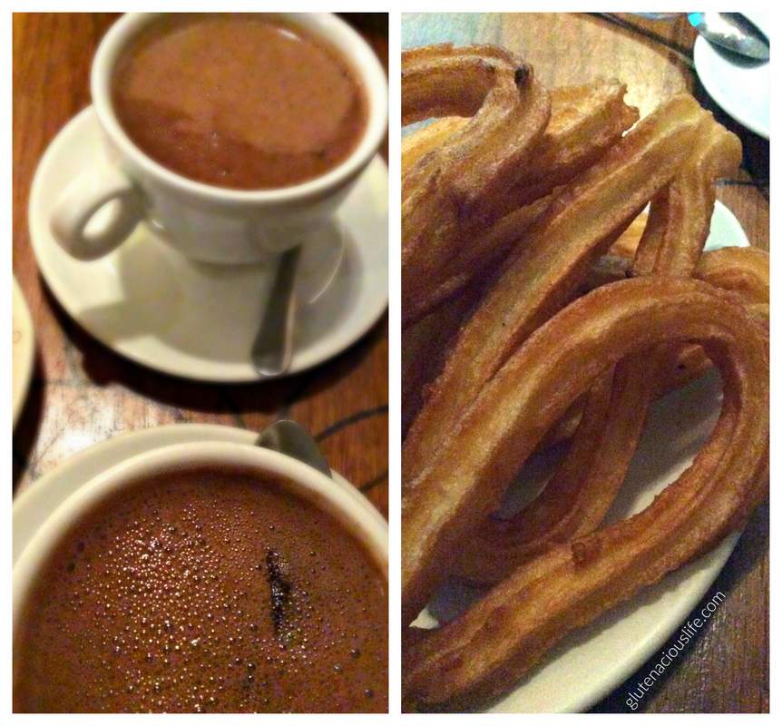 Gluten-Free Churros Lactose-Free hot chocolate Madrid Delicioso