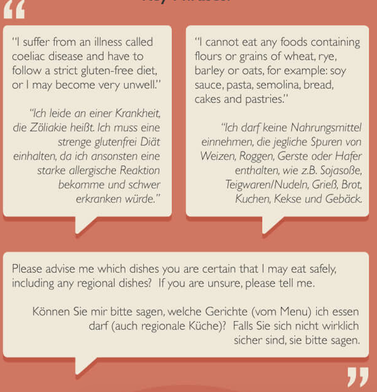 Frases Sin Gluten en Alemán