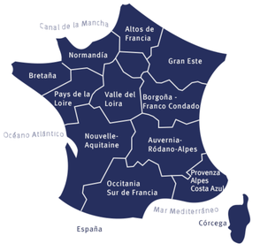 Mapa nuevas regiones Francia (tras re-ordenamiento)